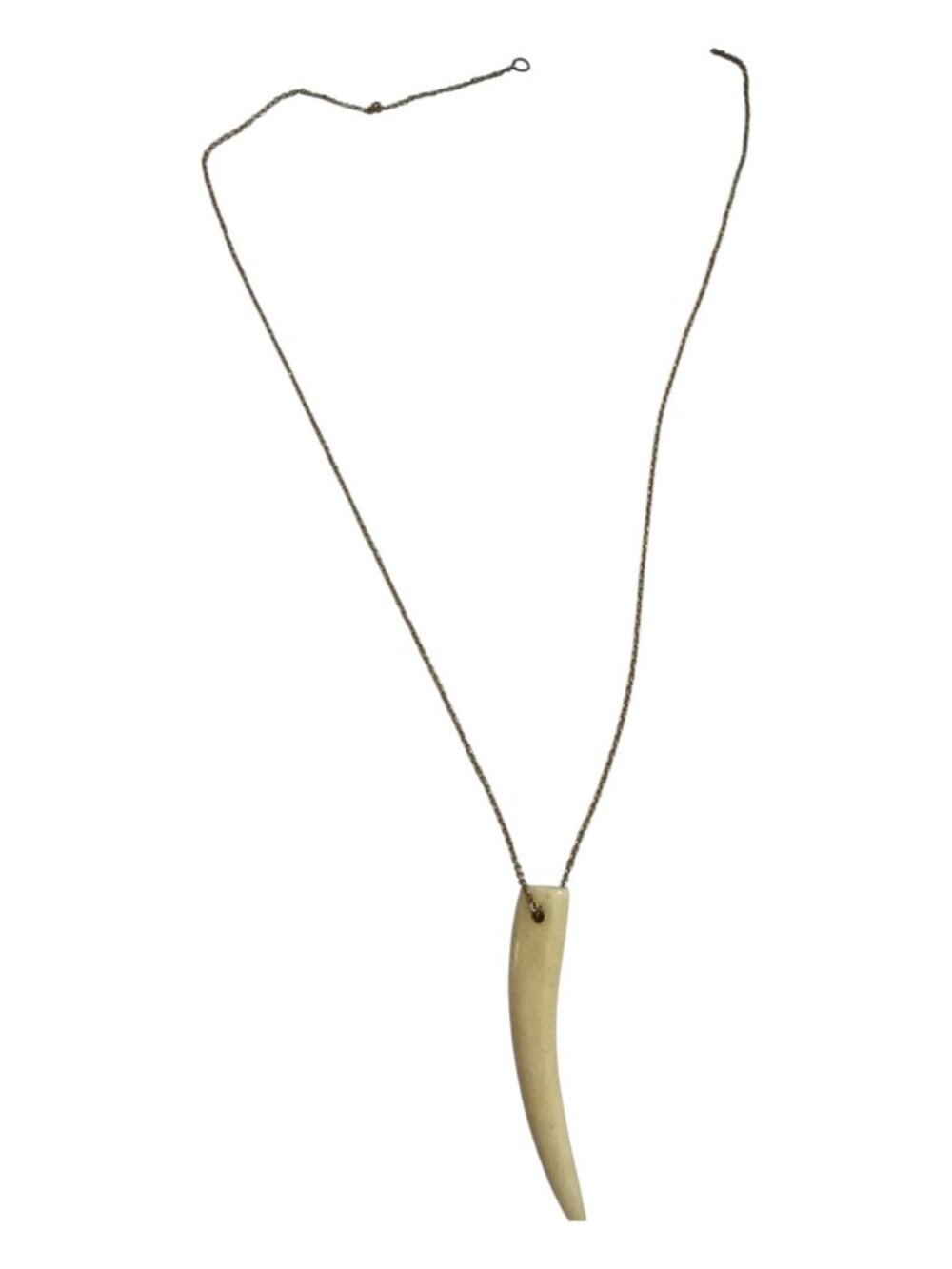 Bone Pendant Necklace With Gold-Tone Chain - Minimalist Design For Everyday Wear